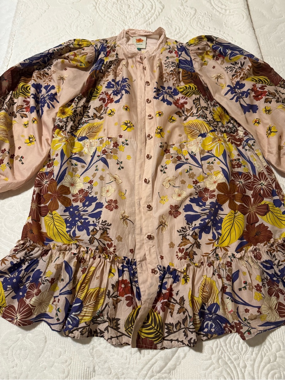 FARM Rio Bohemian Floral Button-Front Women’s Dress - Pink Multi - Picture 2 of 6